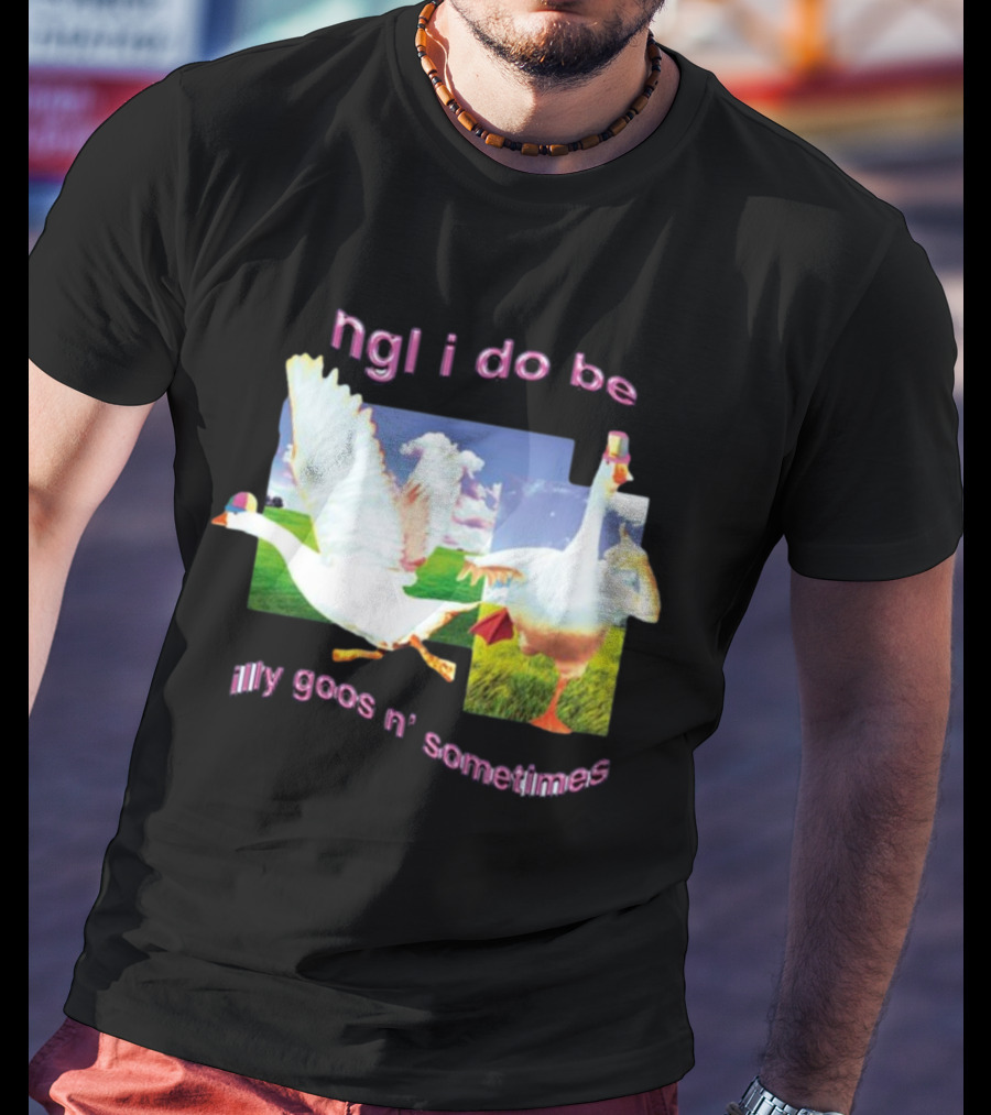 Ngl I Do Be Silly Goosin' Sometimes Goose Humor Fun Playful T-Shirt