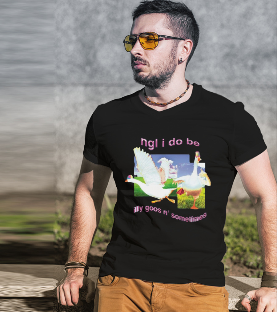 Ngl I Do Be Silly Goosin' Sometimes Goose Humor Fun Playful T-Shirt