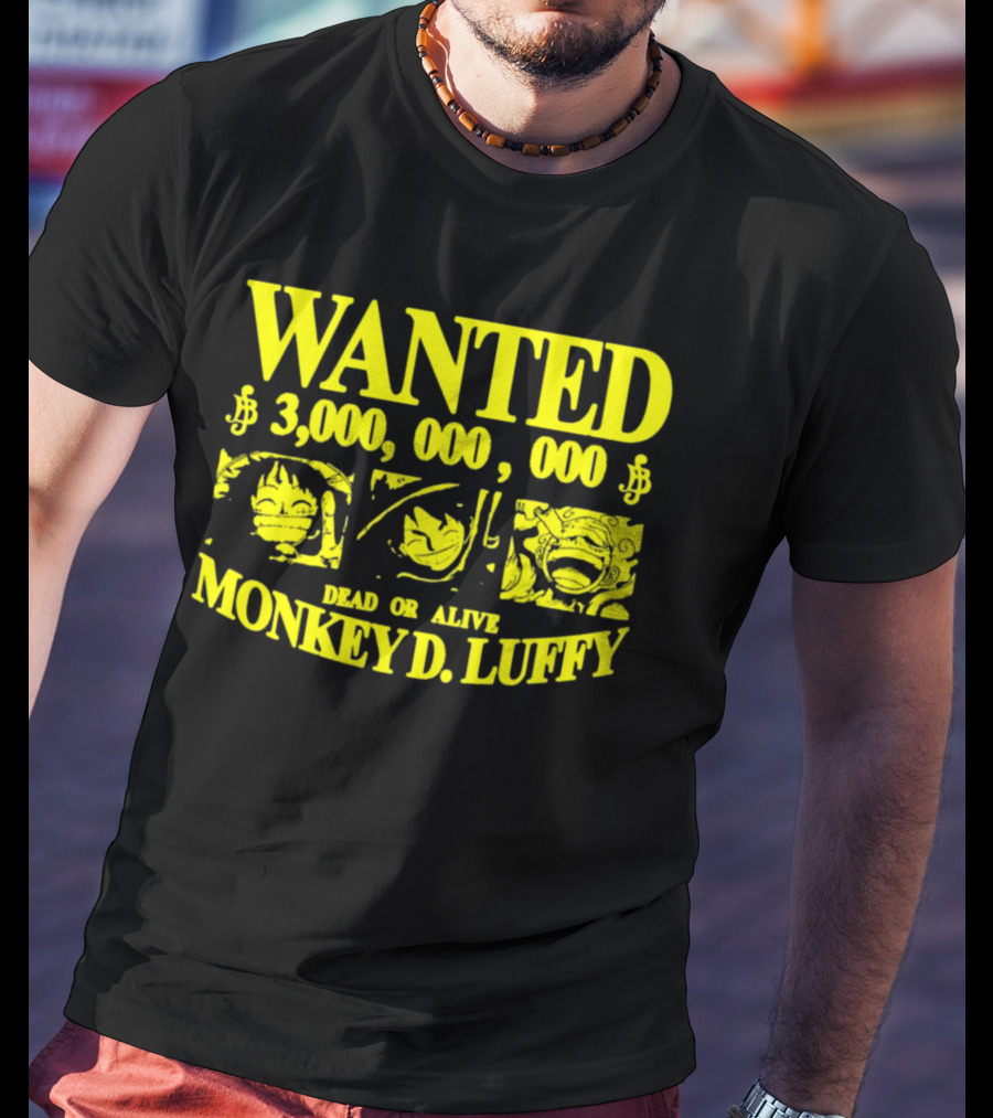 WANTED 3,000,000,000 MONKEY D. LUFFY STRAWHAT PIRATE T-Shirt