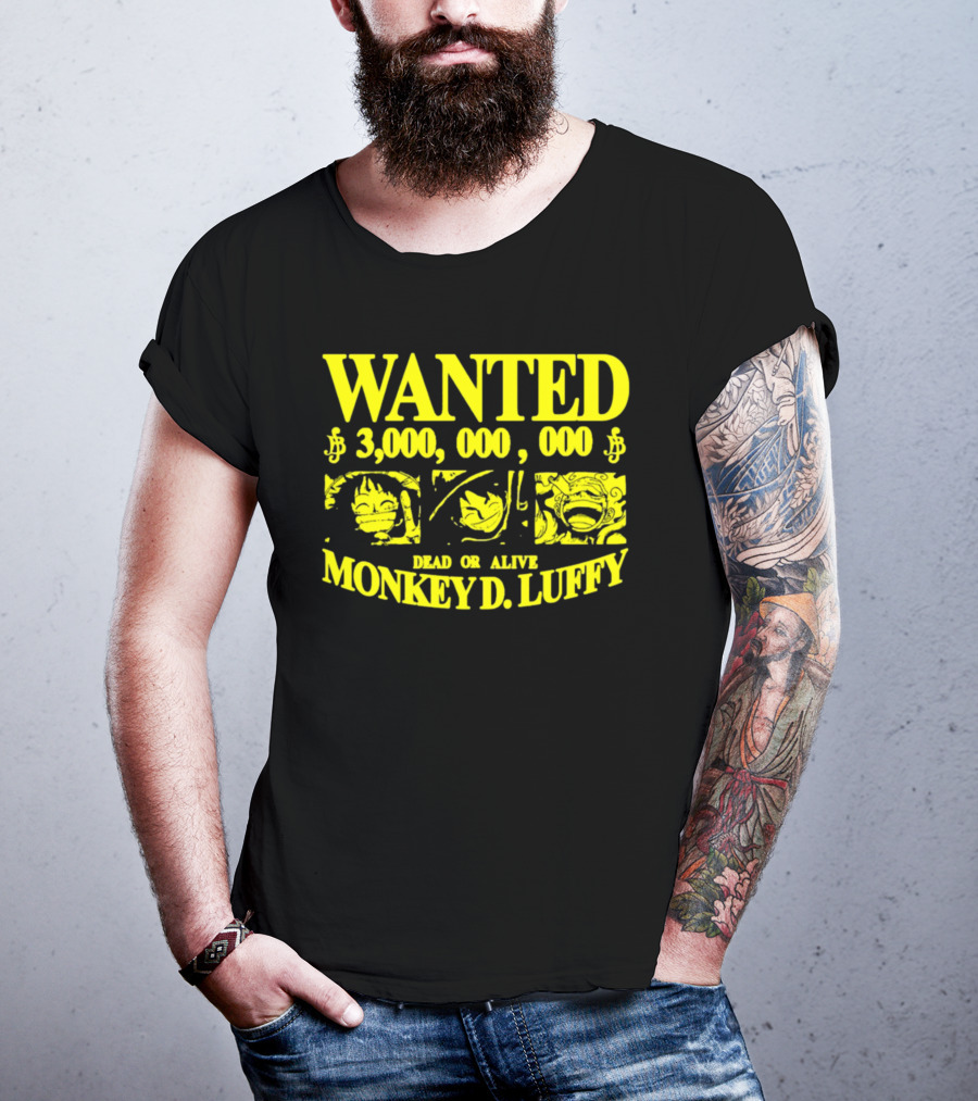 WANTED 3,000,000,000 MONKEY D. LUFFY STRAWHAT PIRATE T-Shirt