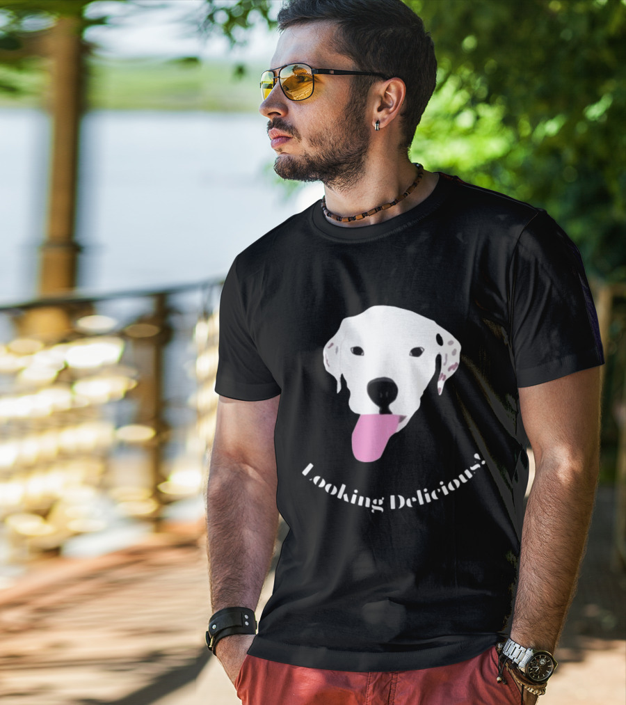 Looking Delicious Remi Dog Illustration With Pink Tongue T-Shirt