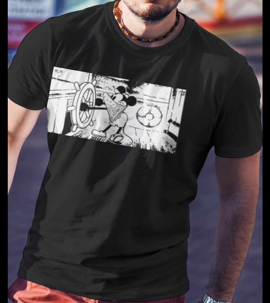 Memeulous Mickey Hood Vintage Steamboat Pizza Sailor T-Shirt