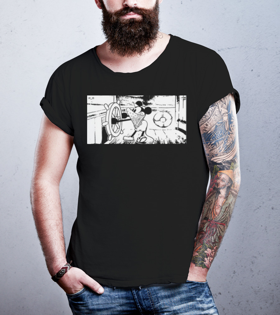 Memeulous Mickey Hood Vintage Steamboat Pizza Sailor T-Shirt