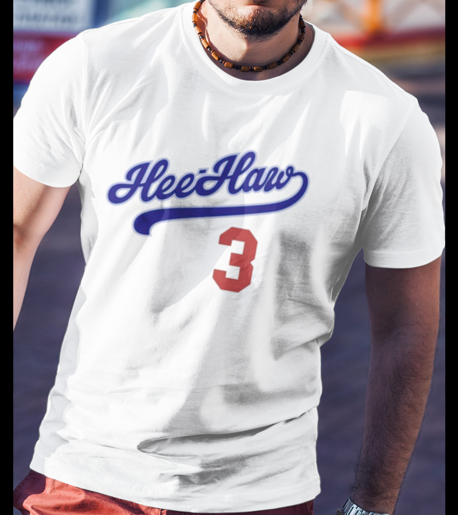 Hee-Haw 3 Vintage Script Style With Red Number T-Shirt