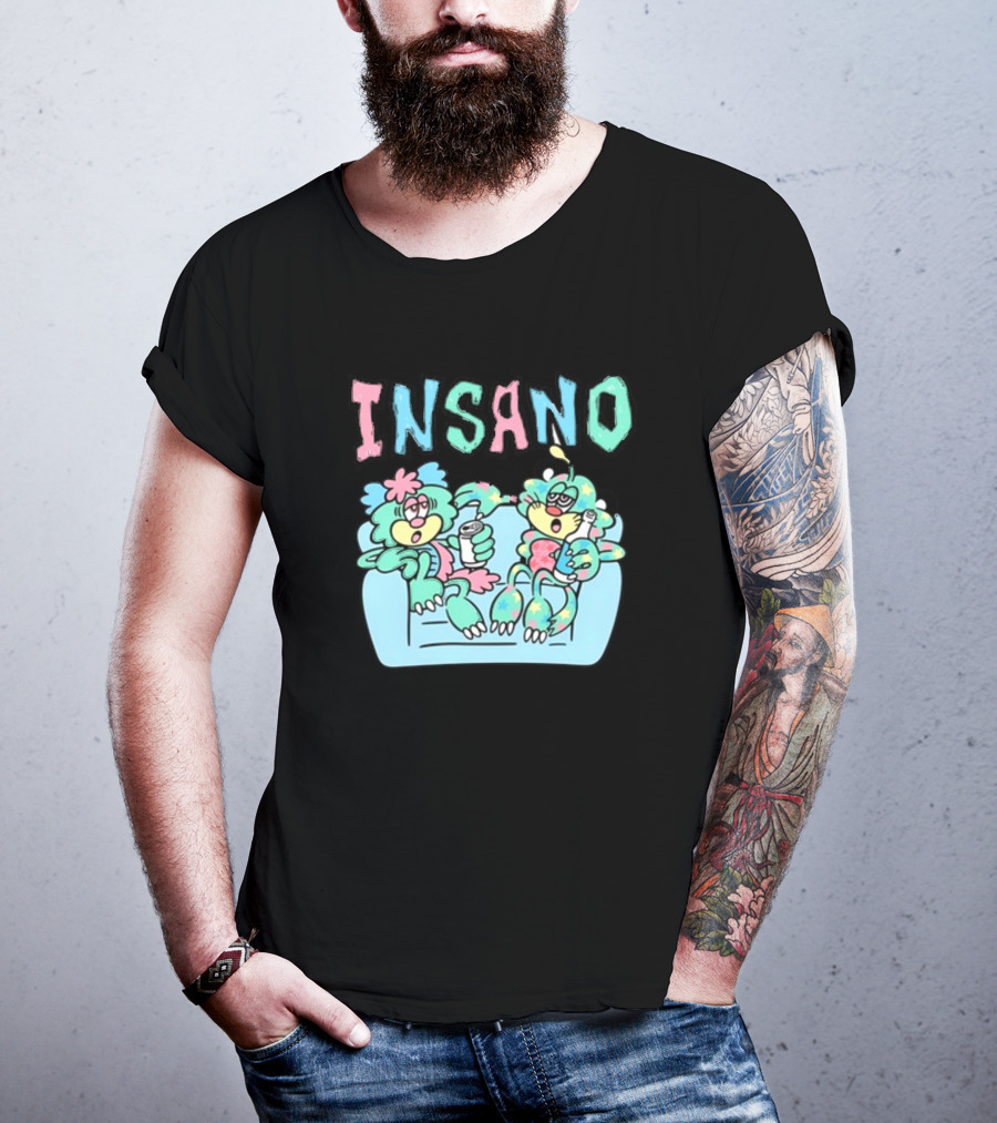 Visty X Kizzy Verdy Insano Pastel Cartoon Characters On Couch T-Shirt