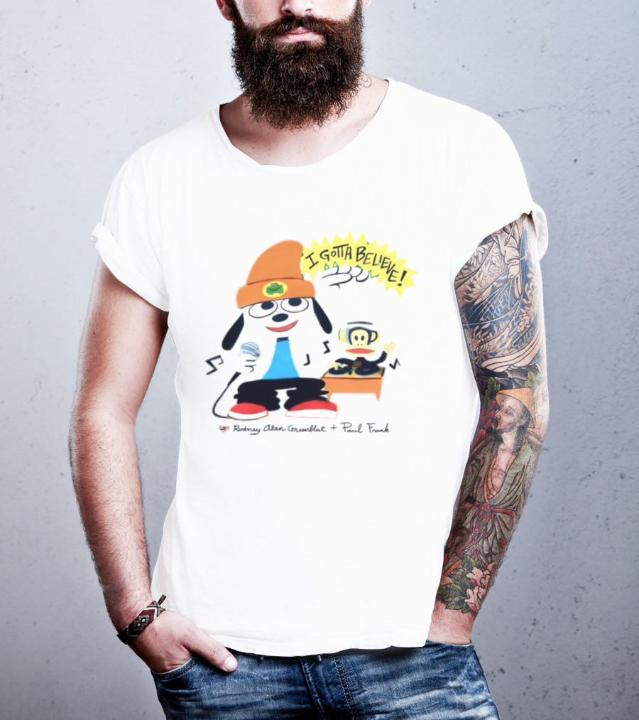 Parappa The Rapper I Gotta Believe Rodney Alan Greenblat Paul Frank Collaboration With Julius The Monkey T-Shirt