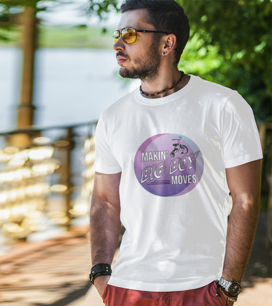 MAKIN' BIG BOY MOVES Bicycle Purple And Blue Gradient T-Shirt
