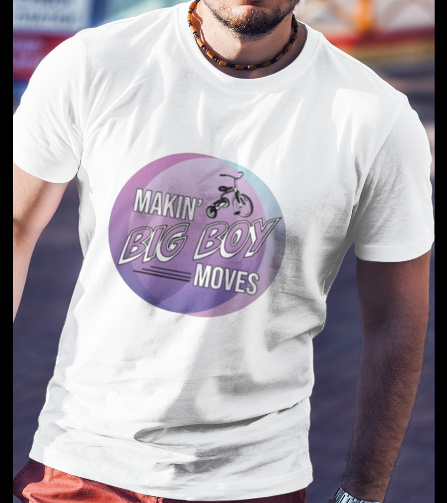 MAKIN' BIG BOY MOVES Bicycle Purple And Blue Gradient T-Shirt