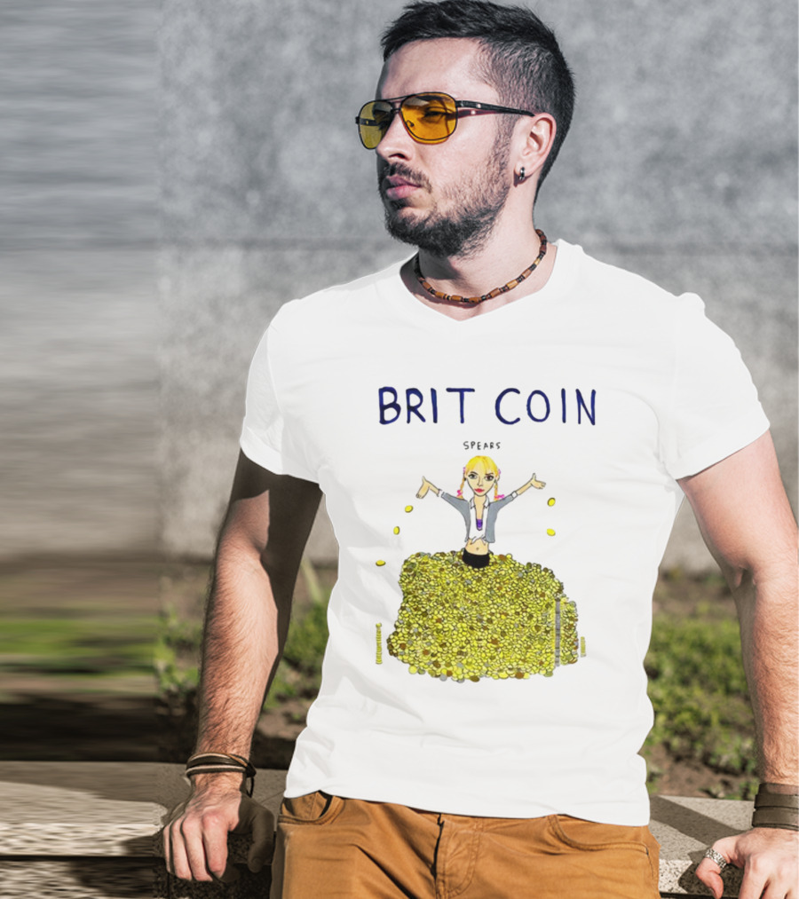 Dave Portnoy Brit Coin Spears Dancing In Gold T-Shirt