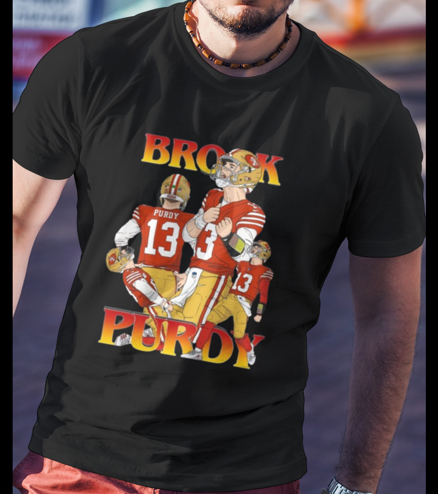Brock Purdy 49ers Quarterback Action Rita Oak T-Shirt