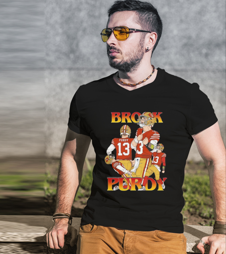 Brock Purdy 49ers Quarterback Action Rita Oak T-Shirt