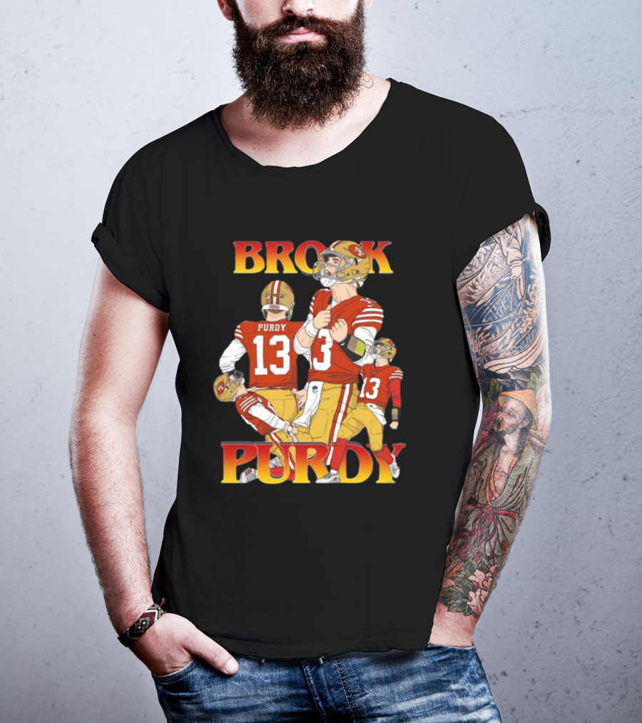 Brock Purdy 49ers Quarterback Action Rita Oak T-Shirt