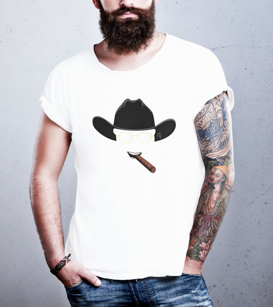 Cowboy Hat Sunglasses Cigar Iconic T-Shirt