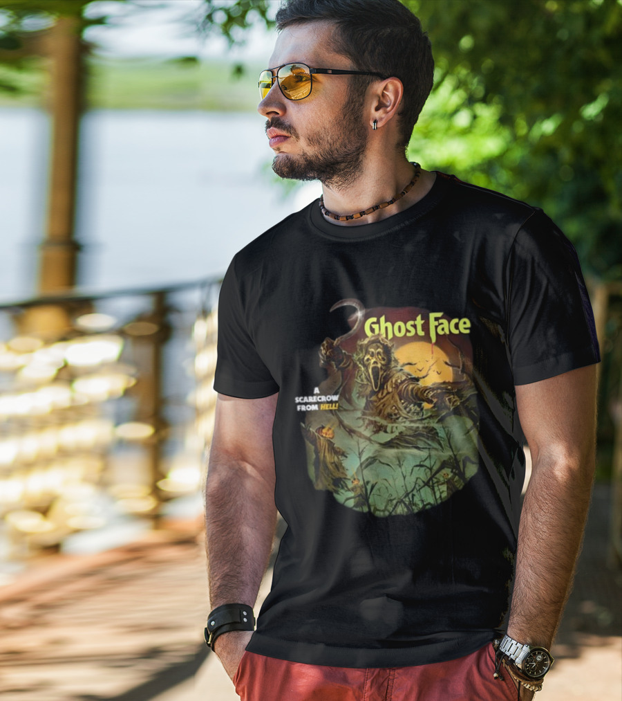 Ghost Face A Scarecrow From Hell Cavitycolors Glows In The Dark T-Shirt