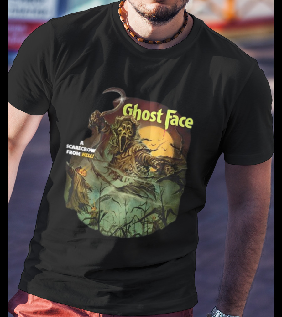 Ghost Face A Scarecrow From Hell Cavitycolors Glows In The Dark T-Shirt