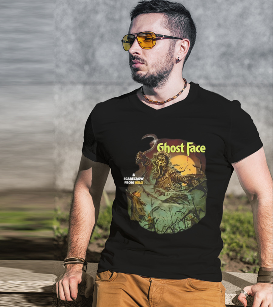 Ghost Face A Scarecrow From Hell Cavitycolors Glows In The Dark T-Shirt