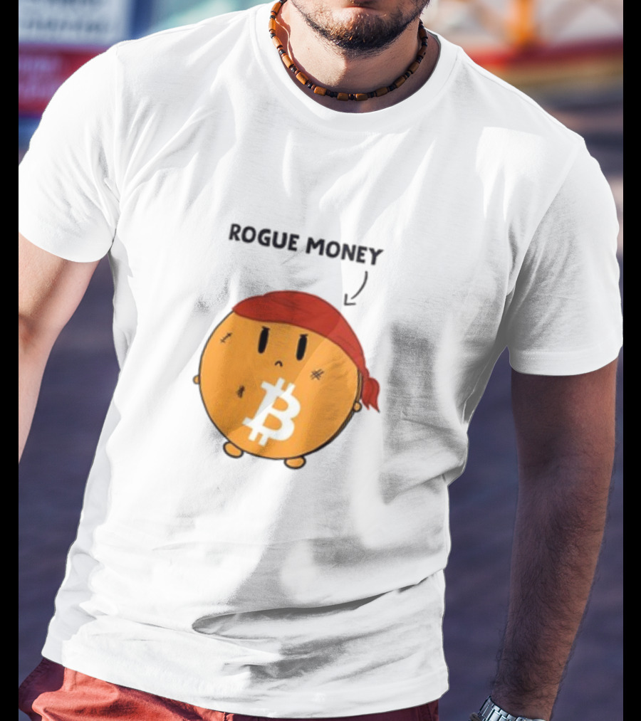 Lina Seiche Bitcoin Rogue Money Icon With Red Bandana T-Shirt