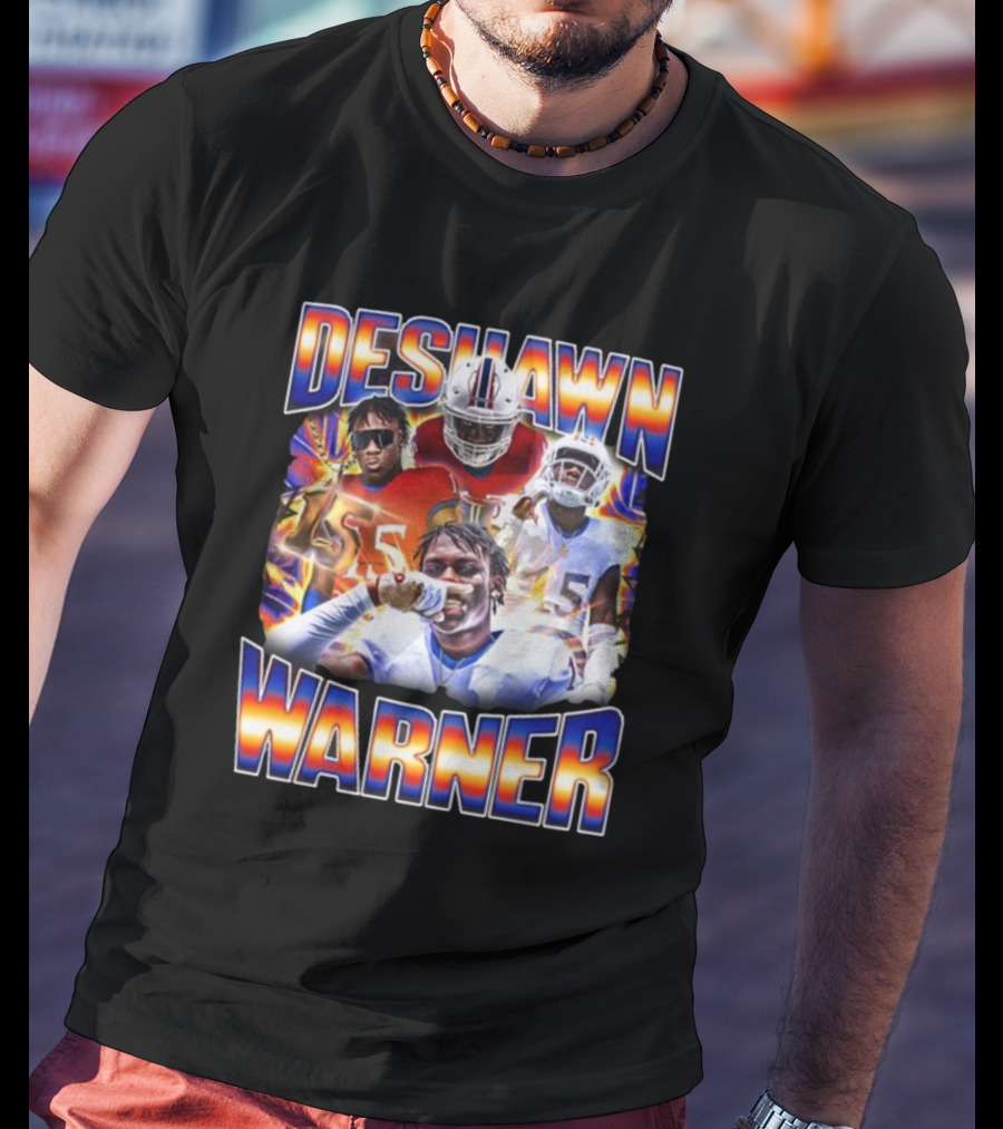 Desawn Warner Football Athletes Action Collage T-Shirt