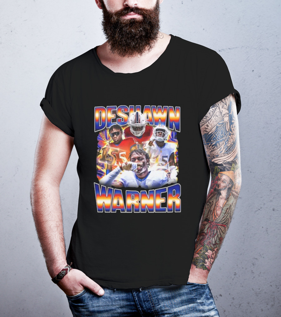 Desawn Warner Football Athletes Action Collage T-Shirt