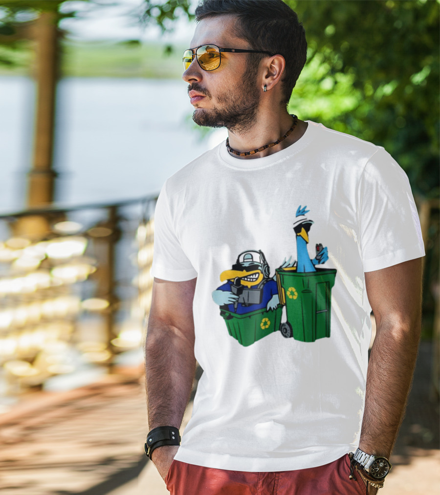 Birdie Juice People’s Birdies Recycling Bin Humor T-Shirt