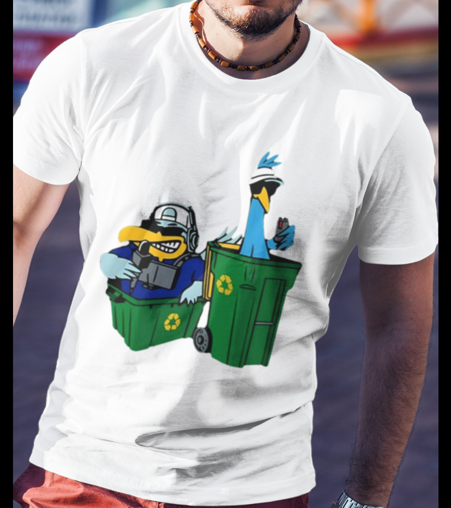 Birdie Juice People’s Birdies Recycling Bin Humor T-Shirt