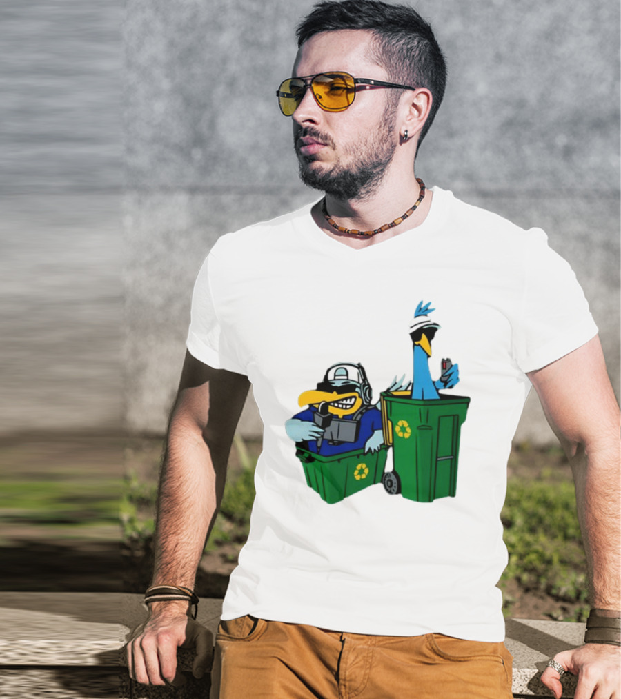 Birdie Juice People’s Birdies Recycling Bin Humor T-Shirt