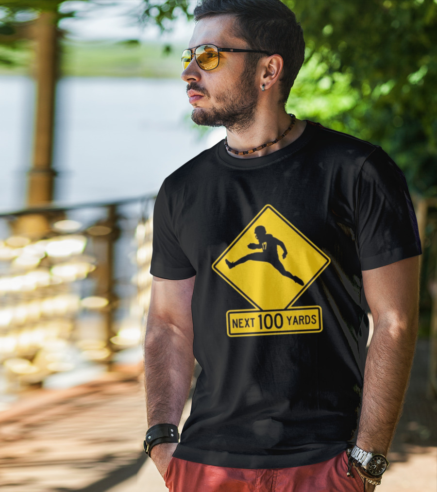 Quarterback Crossing 17 Next 100 Yards T-Shirt
