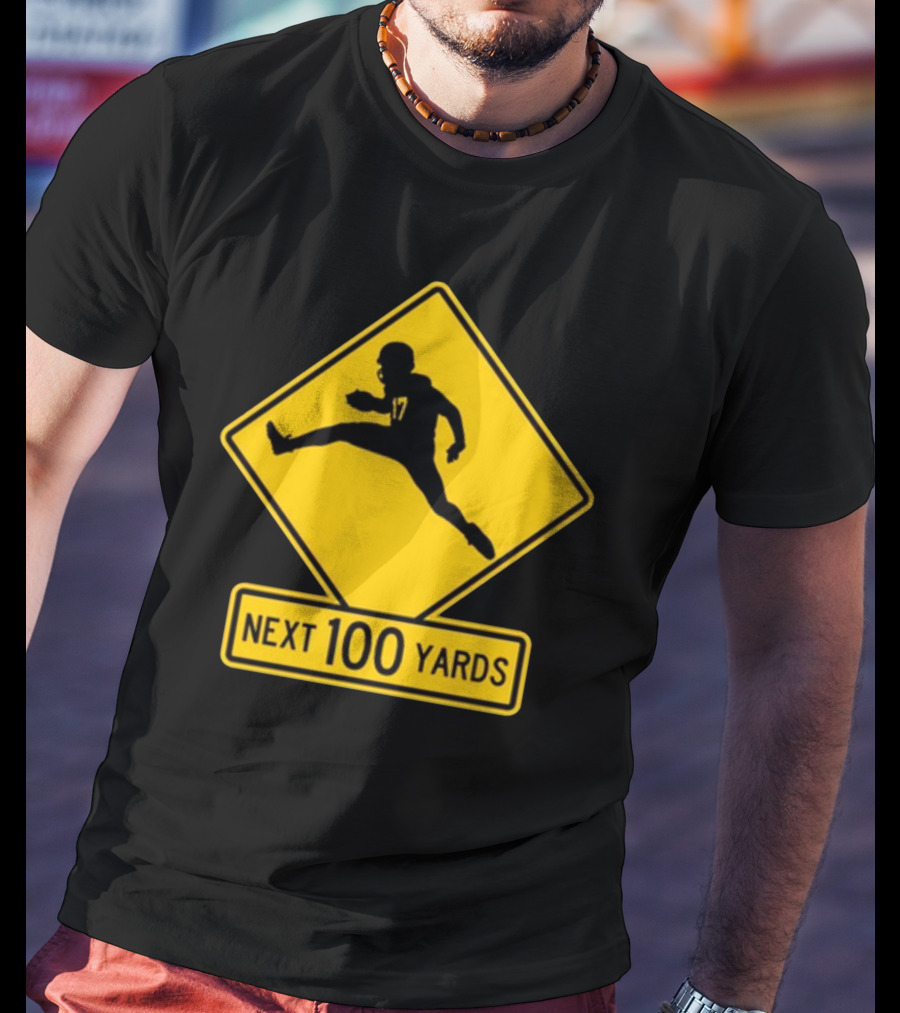 Quarterback Crossing 17 Next 100 Yards T-Shirt