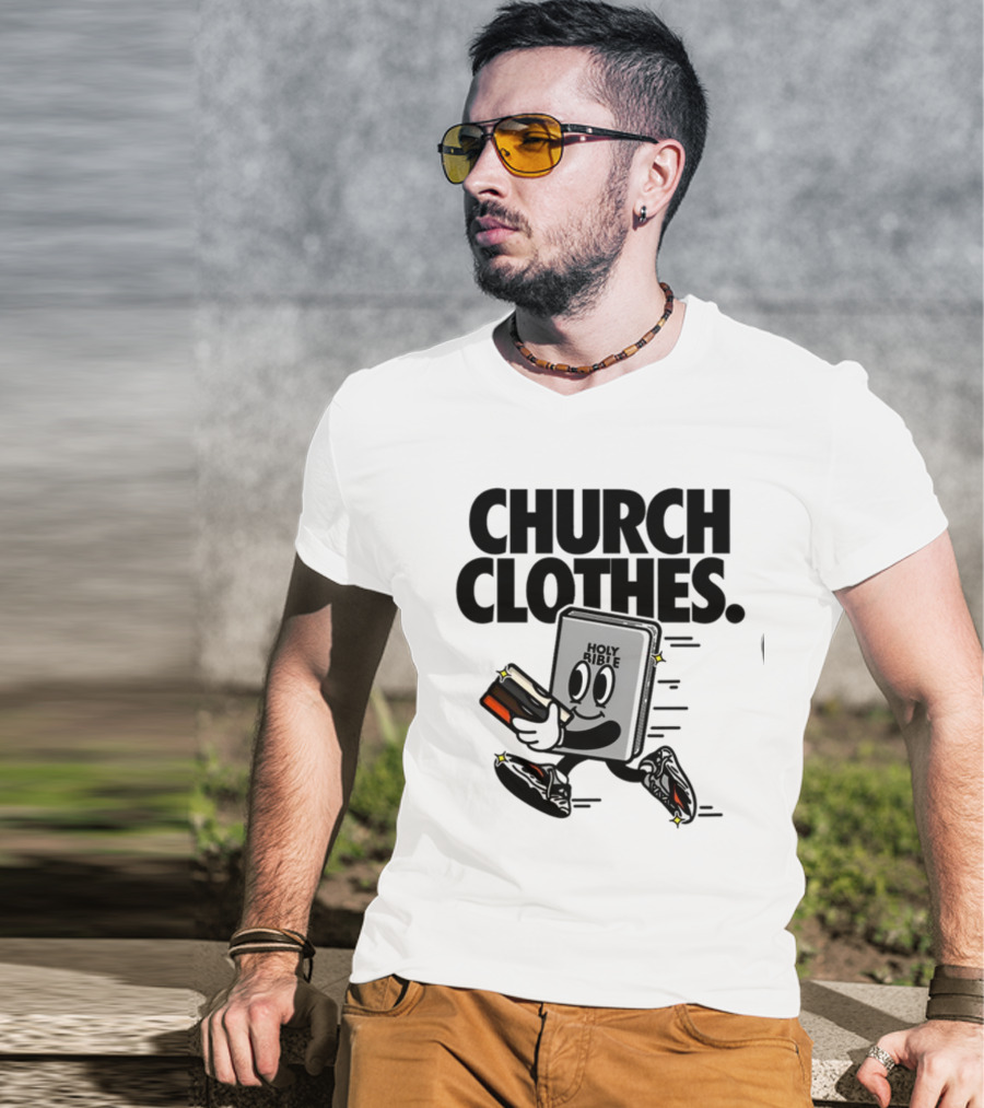 Church Clothes Holy Bible Cartoon Running Sneakers T-Shirt