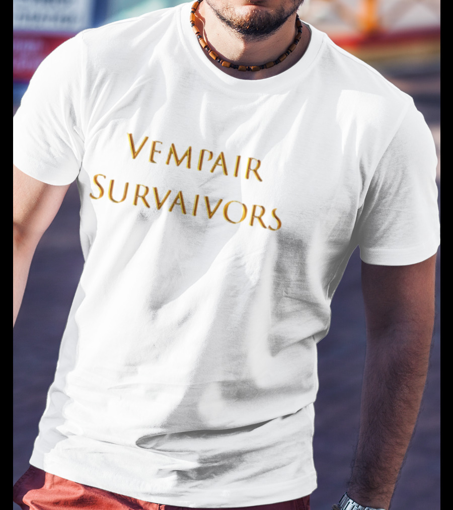 Vempair Survivors Retro Gothic Typography T-Shirt