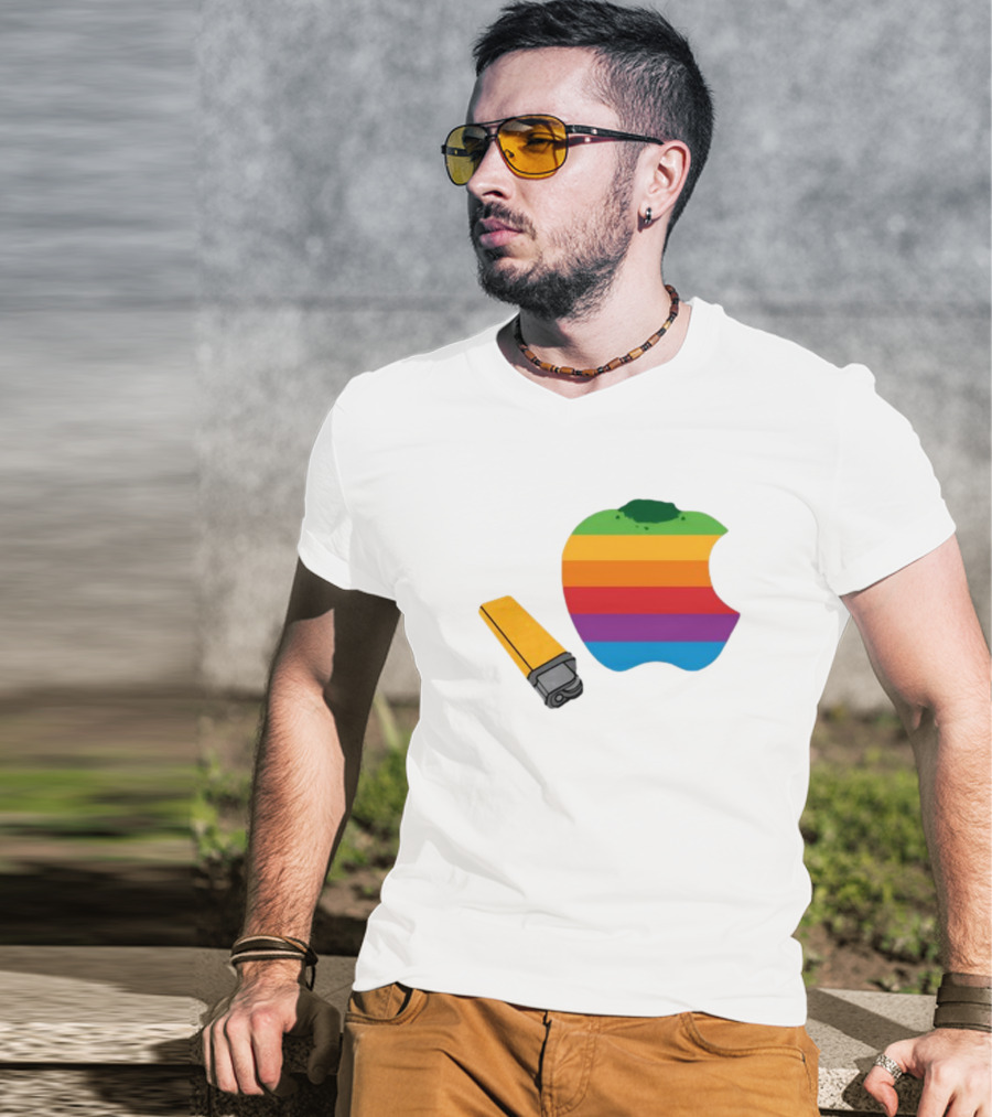 Apple Pipe Rainbow Logo Lighter T-Shirt