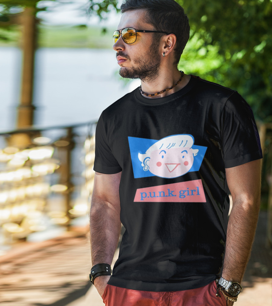 P.U.N.K. Girl Retro Cartoon Style Face T-Shirt