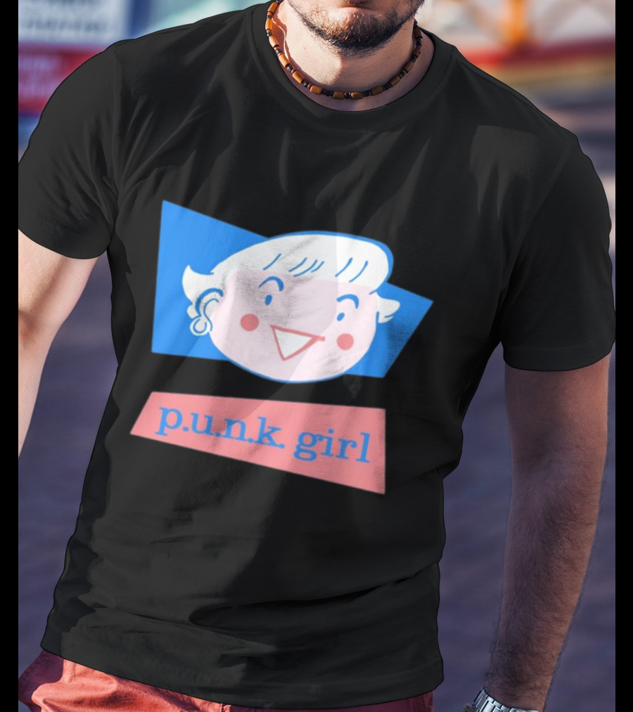 P.U.N.K. Girl Retro Cartoon Style Face T-Shirt