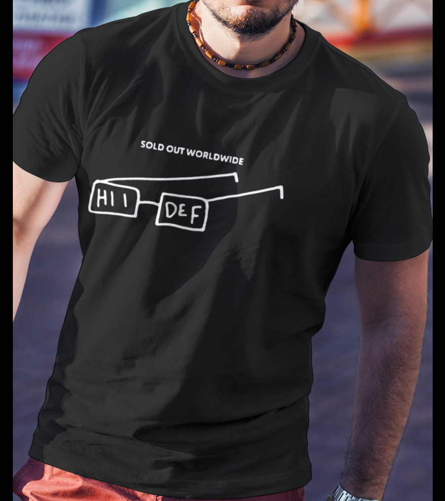 Hiidef Sold Out Worldwide Glasses Outline T-Shirt