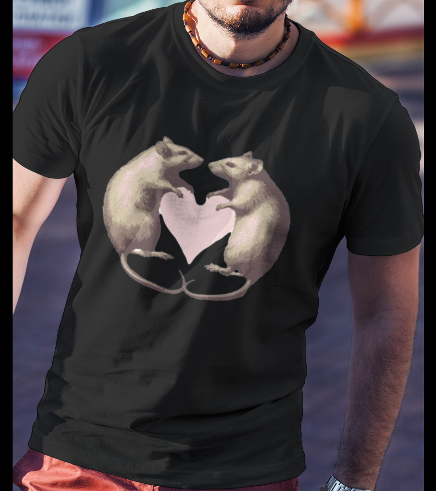 I Love My Rat Wife Heart Rats Embrace T-Shirt