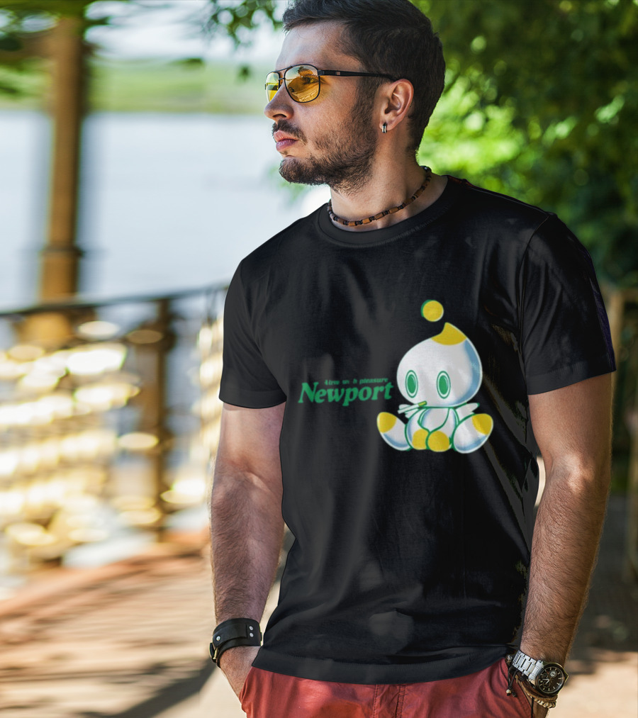 Newport Alive With Pleasure Cute Character Sitting T-Shirt