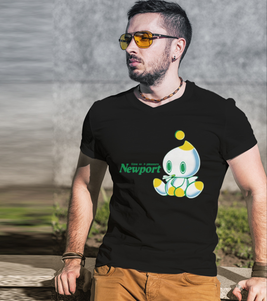 Newport Alive With Pleasure Cute Character Sitting T-Shirt