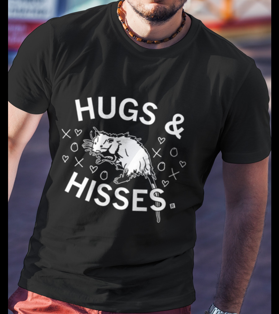 Hugs And Hisses Possum With Hearts And X's By Raygunsite Store T-Shirt