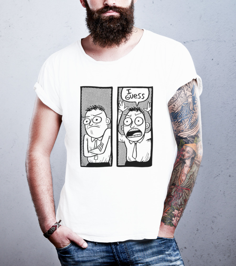 Quality Thomas 'Tomska' Ridgewell Comic I Guess Character Panels T-Shirt