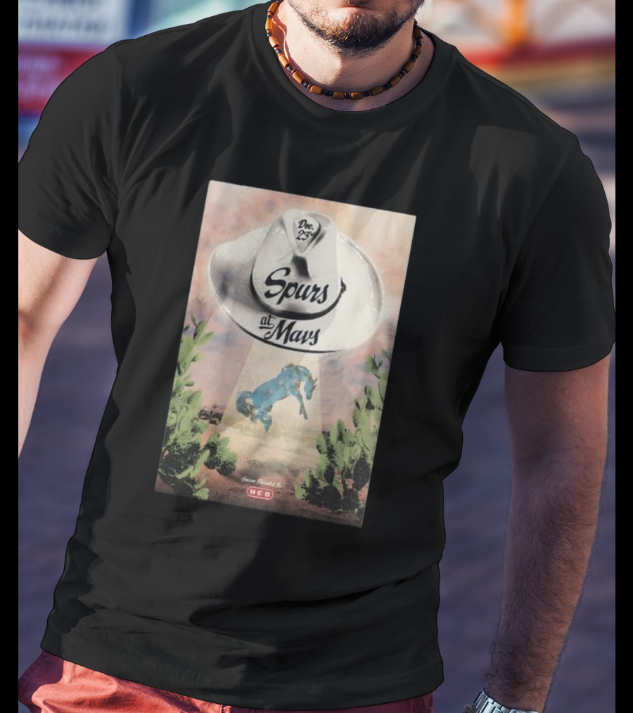 Dec 23 Spurs At Mavs Presented By H-E-B Cowboy Hat And Cactus Scene T-Shirt