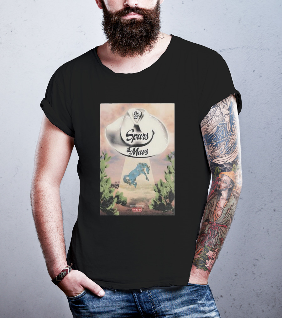 Dec 23 Spurs At Mavs Presented By H-E-B Cowboy Hat And Cactus Scene T-Shirt