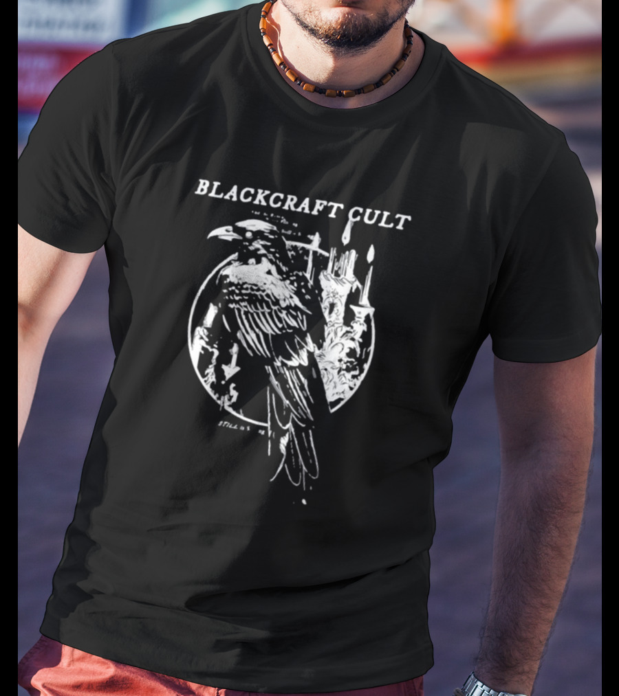 Blackcraft Cult Raven Never Flitting Still Is Sitting Candles T-Shirt