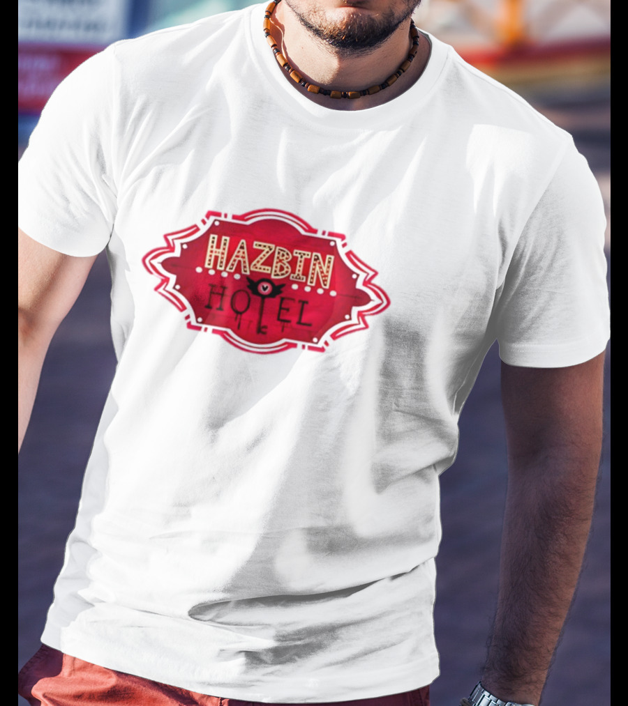 Hazbin Hotel Hazbinhotel Logo Badge With Heart And Winged Eye T-Shirt