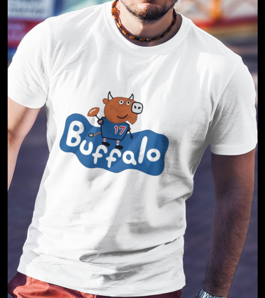 26Shirts Buffalo 17 Football Cartoon Character T-Shirt