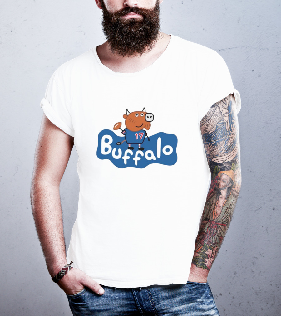 26Shirts Buffalo 17 Football Cartoon Character T-Shirt