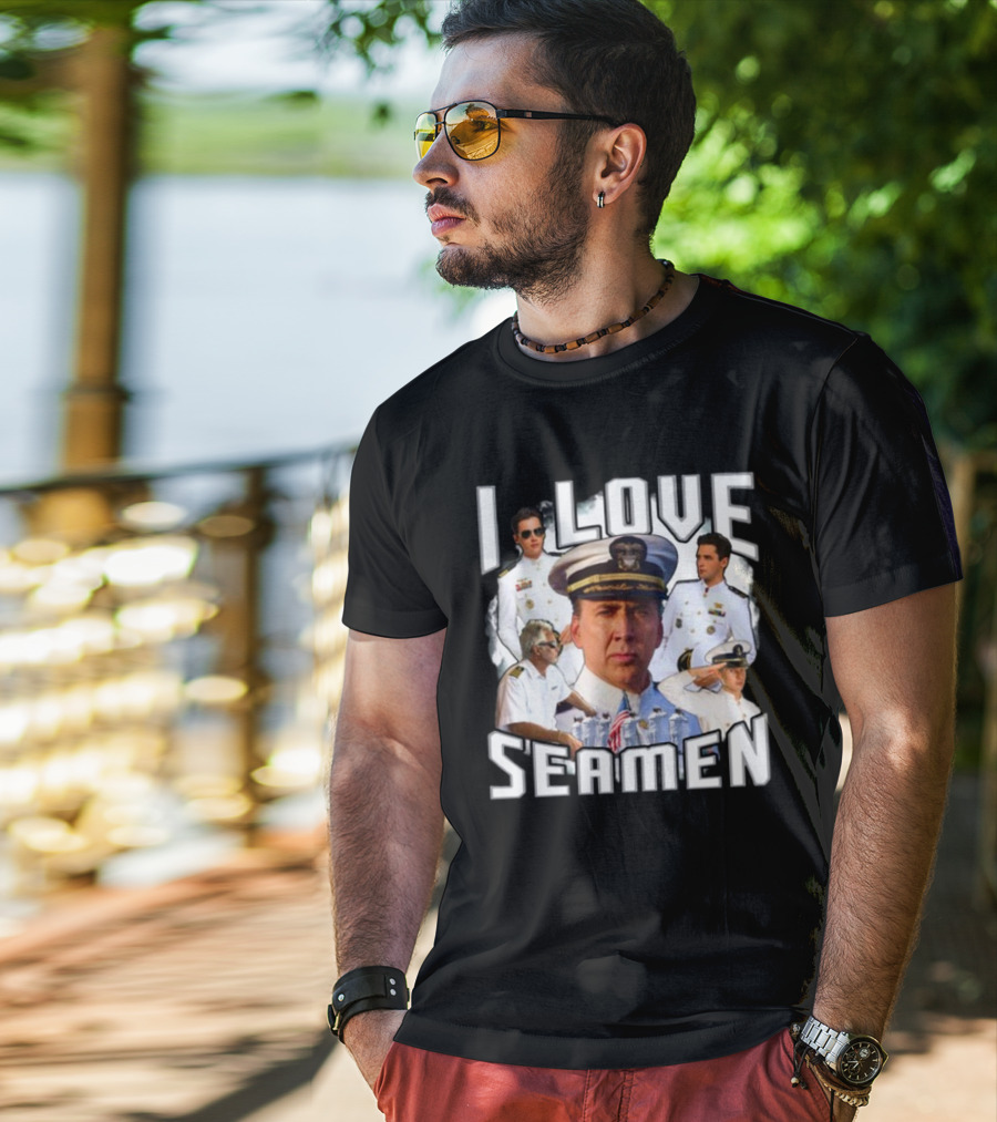 I Love Seamen Captain And Crew Collage T-Shirt
