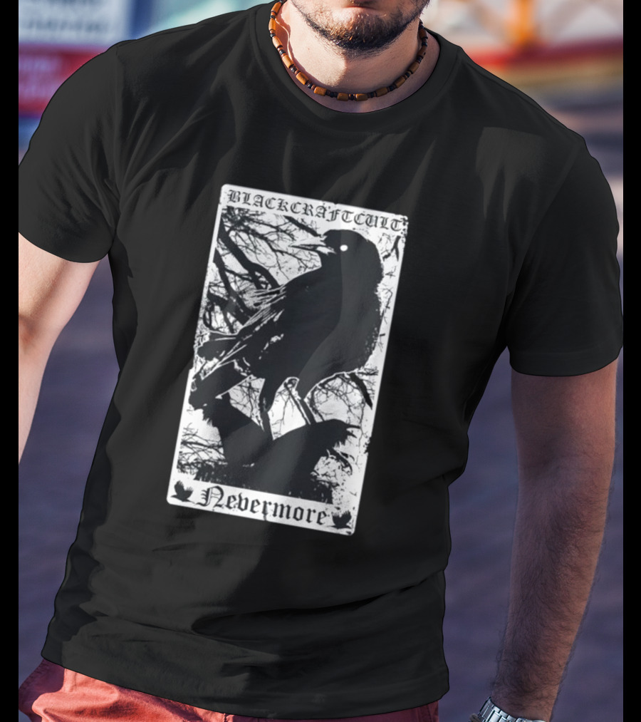 Blackcraftcult Nevermore Raven Tarot Card T-Shirt