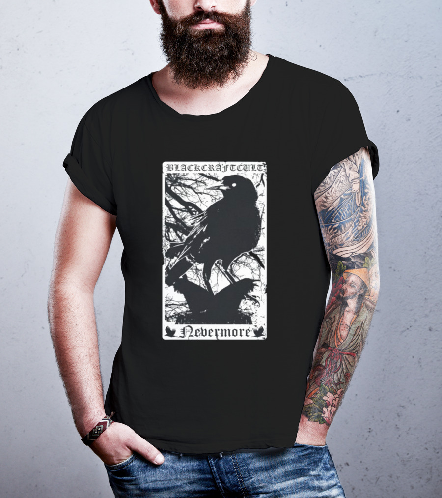 Blackcraftcult Nevermore Raven Tarot Card T-Shirt