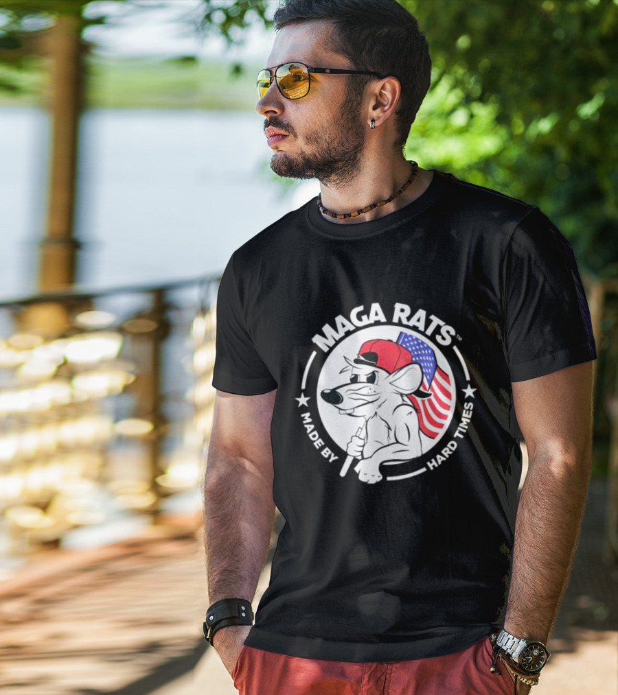 Maga Rats Made By Hard Times American Flag Hat T-Shirt