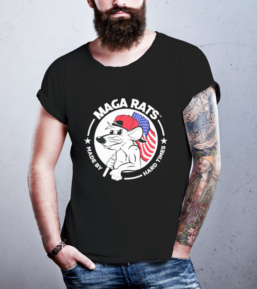 Maga Rats Made By Hard Times American Flag Hat T-Shirt
